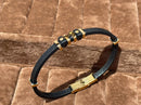 Lauren Bracelet Multi-Strand Silver-Tone Steel and Leather Bracelet