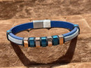 Lauren Bracelet Multi-Strand Silver-Tone Steel and Leather Bracelet