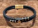 Lauren Bracelet Multi-Strand Silver-Tone Steel and Leather Bracelet