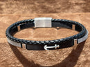 Lauren Bracelet Multi-Strand Silver-Tone Steel and Leather Bracelet
