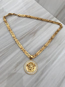 Full Gold color With emerald Medusa Necklaces