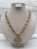Full Gold color With King Crown Necklaces