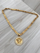 Full Gold color With emerald Medusa Necklaces