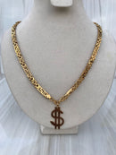 Full versace standard Gold color Dollar sign Necklaces