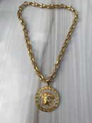 Full XL Gold color With emerald Medusa Necklaces