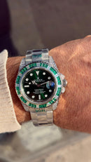 Copy Eta Rolex Submariner Iced Out Green