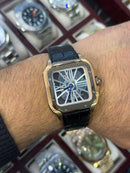 BEST REPLICA CARTIER SKELETON WITH LEATHER STRAPS