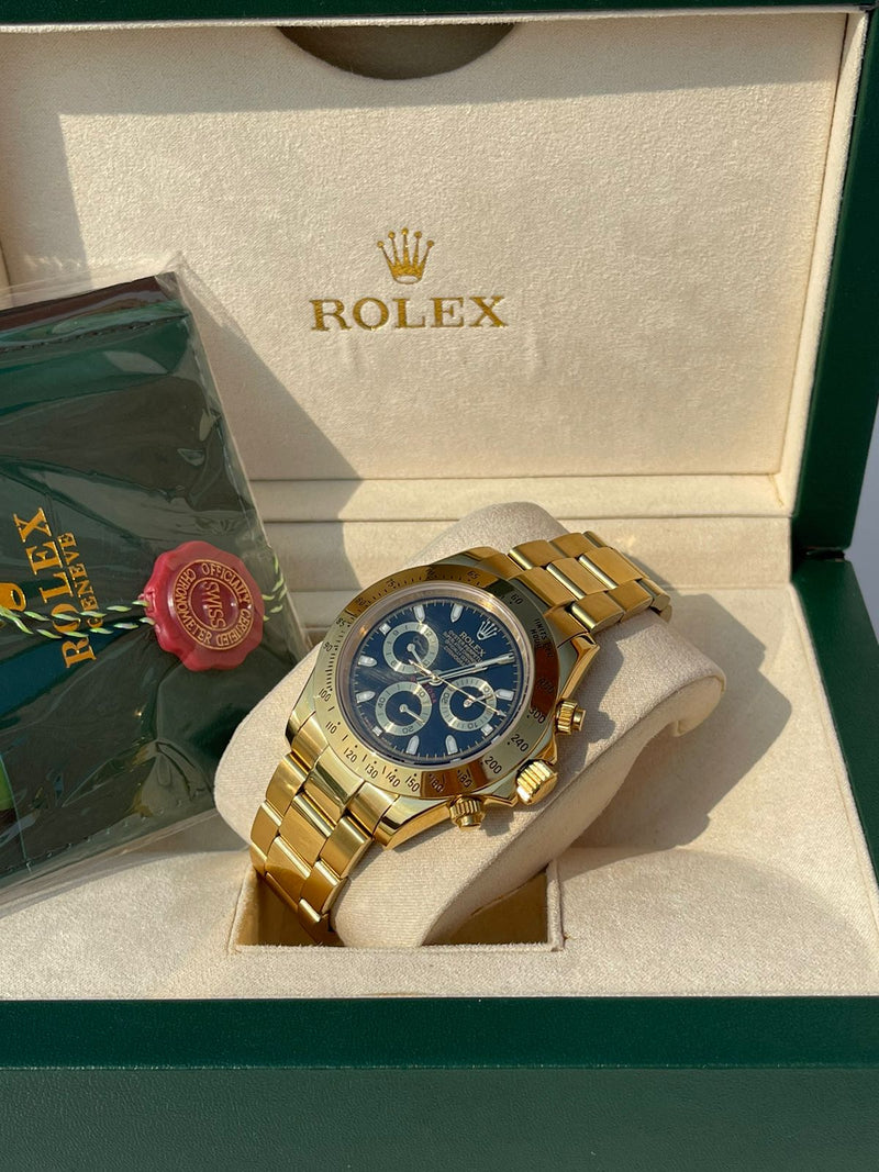 Best Replica  Rolex Daytona Yellow Gold Black Dial