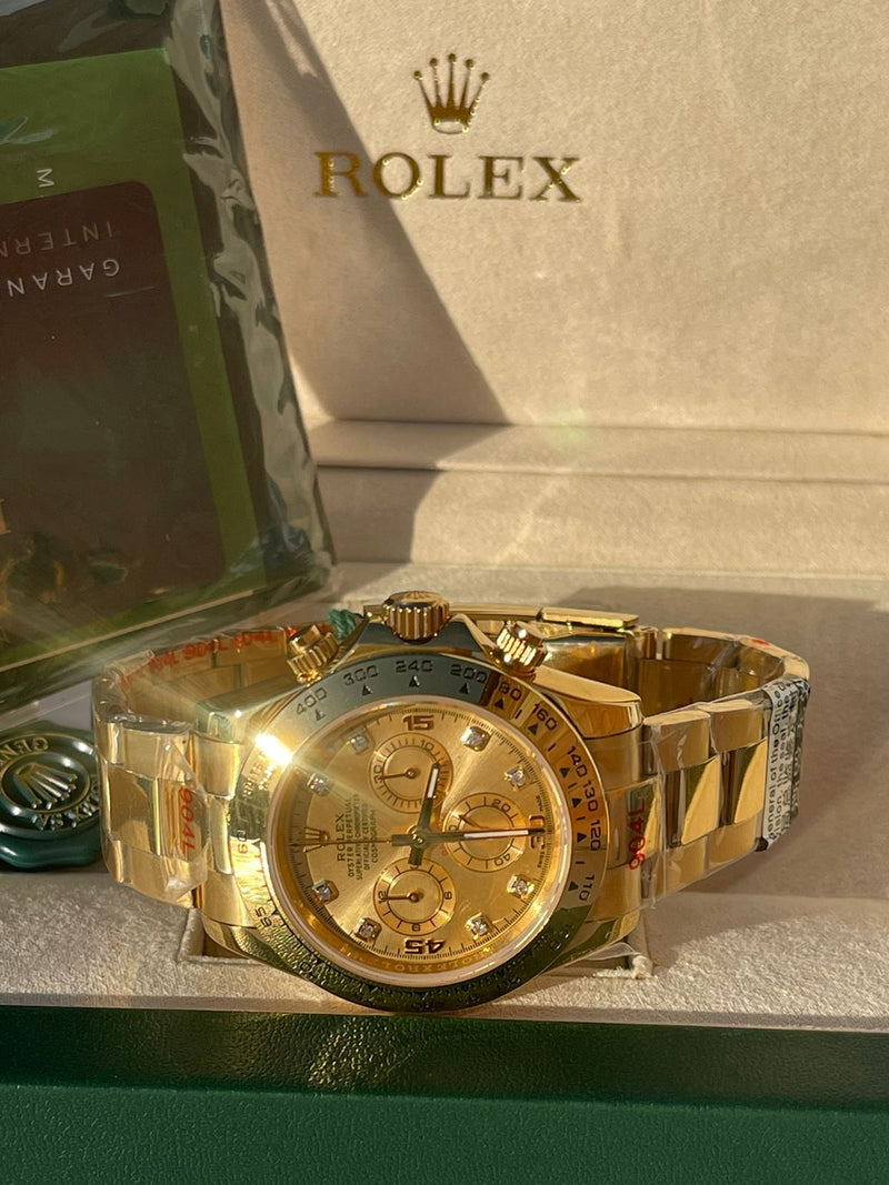 Best Replica  Rolex Daytona Yellow Gold  With Diamonds