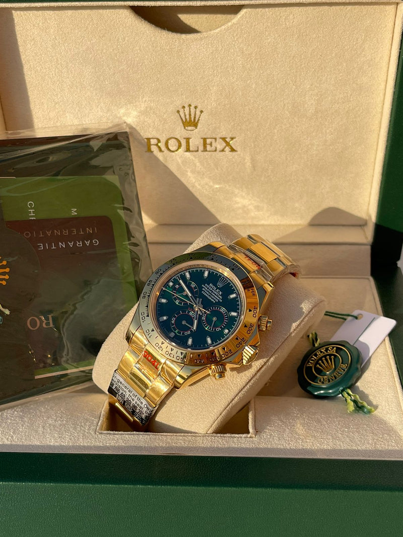 Best Replica  Rolex Daytona Yellow Gold Oliva Dial
