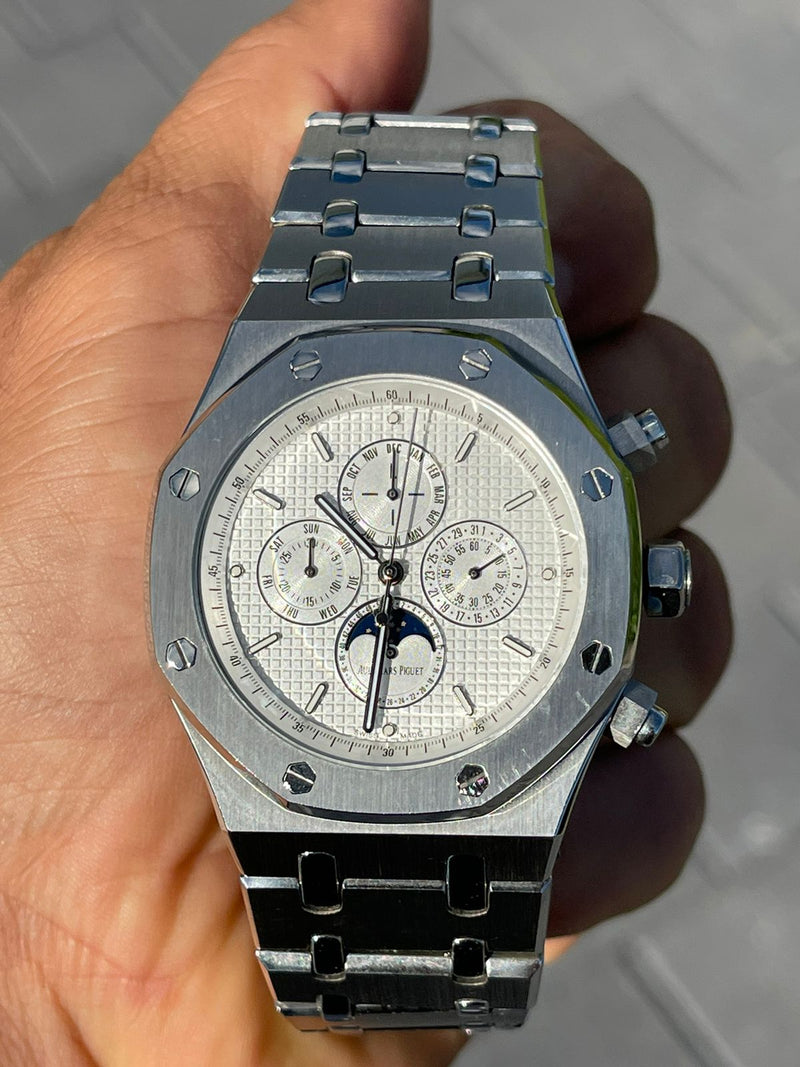 Copy of Best Replica Audemars Piguet  Perpetual Calendar White Dial
