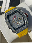 Best Replica  Richard Mille Iced Out  on Yellow