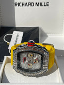 Best Replica  Richard Mille Iced Out  on Yellow