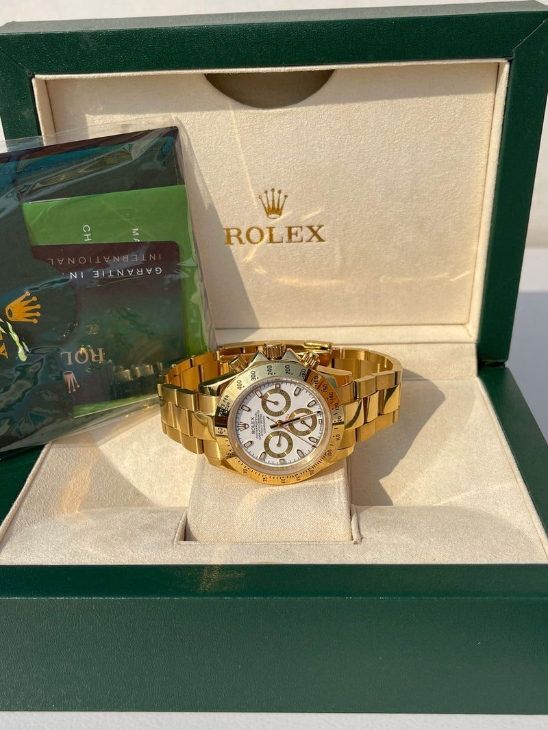 Best Replica  Rolex Daytona Yellow Gold  White Dial