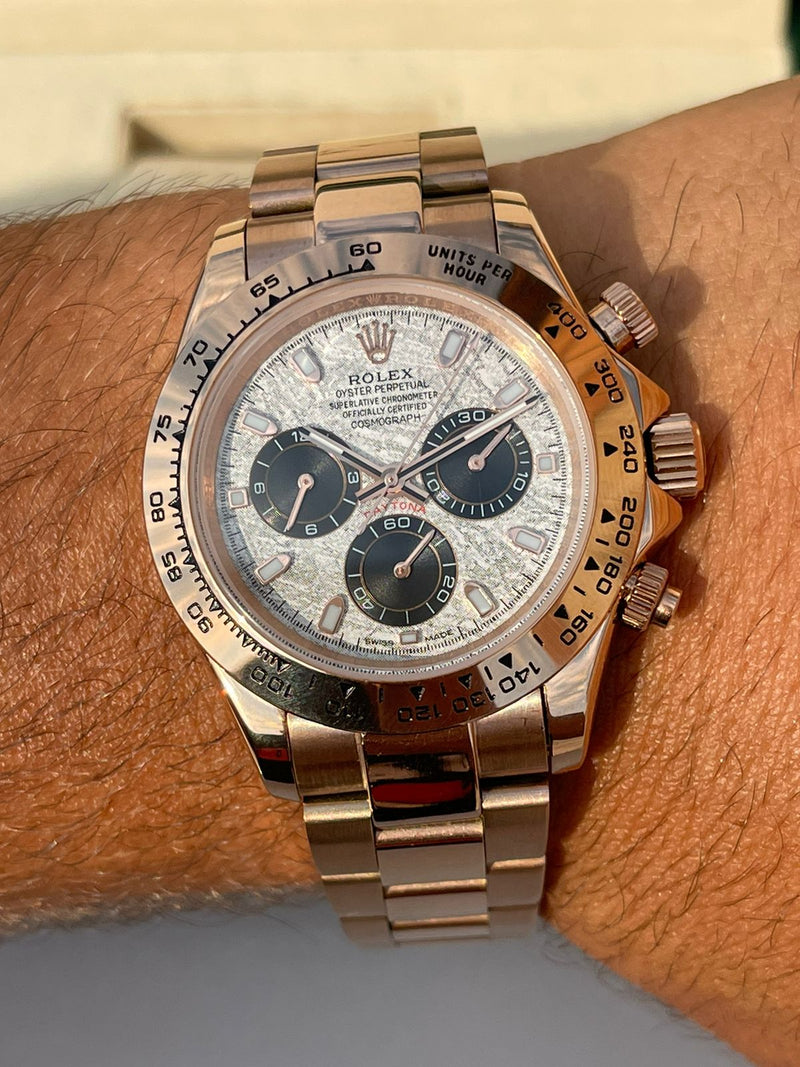 Best Replica  Rolex Daytona Rose Gold Meteorite Dial