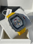 Best Replica  Richard Mille Iced Out  on Yellow