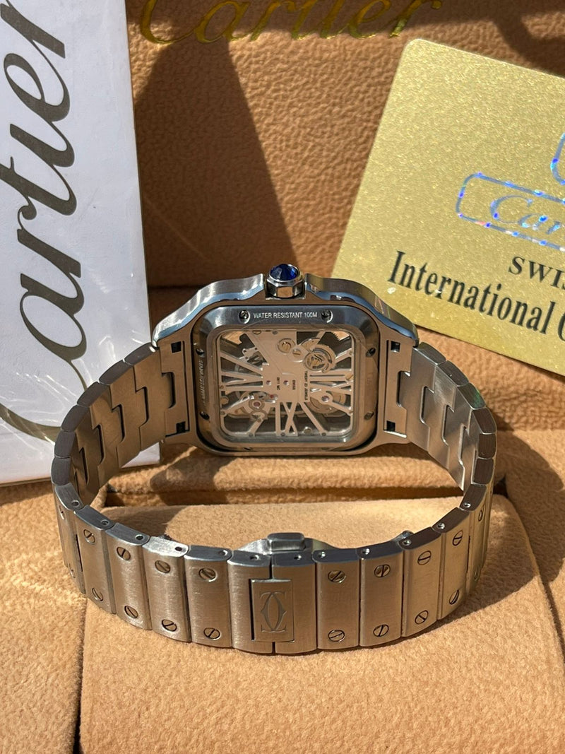 BEST REPLICA SANTOS DE CARTIER SKELETON ROSE&GOLD