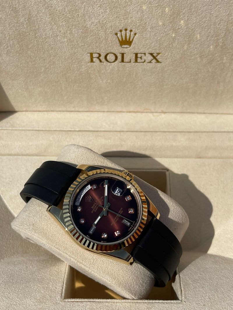 Best Replica Lady's  Rolex Daydate  Chocolate Dial