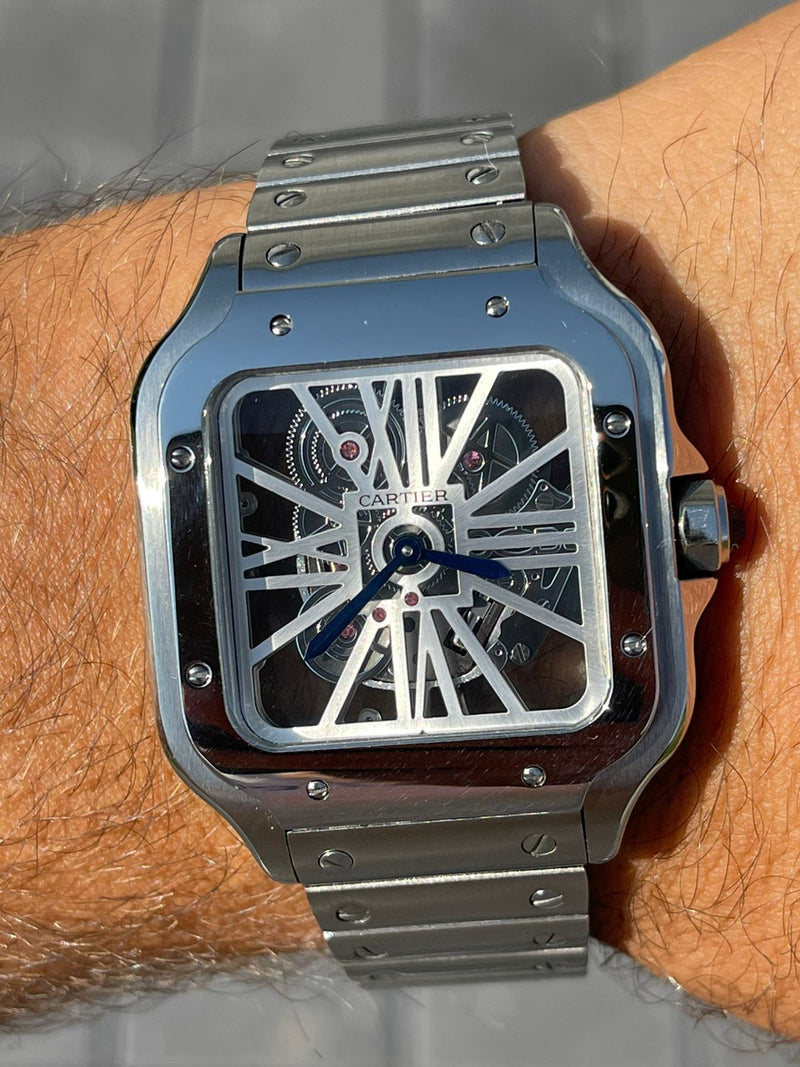 BEST REPLICA SANTOS DE CARTIER SKELETON ROSE&GOLD