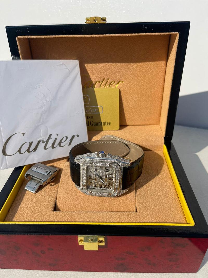 Best Replica de Cartier Santos 100 Diamanti Iced Out