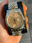 Datejust bicolor gold model with diamonds
