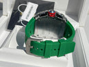 Best Replica  Richard Mille Iced Out  on Green with Silver Case