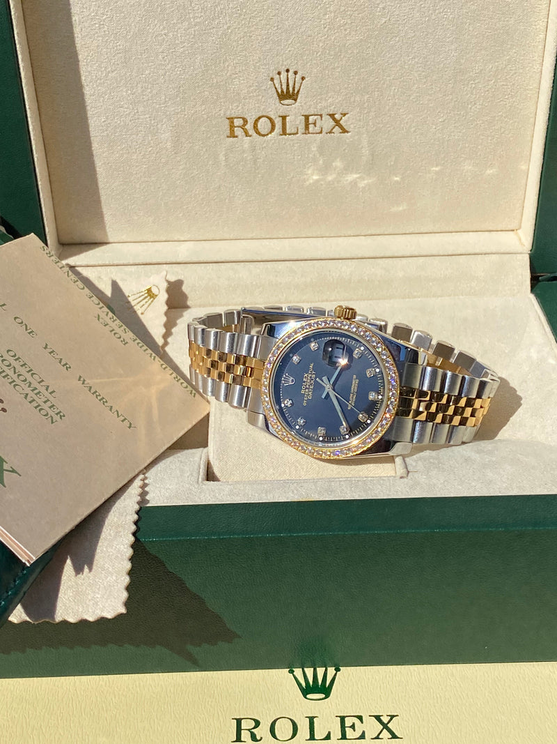 Best Replica Datejust bicolor gold model with diamonds