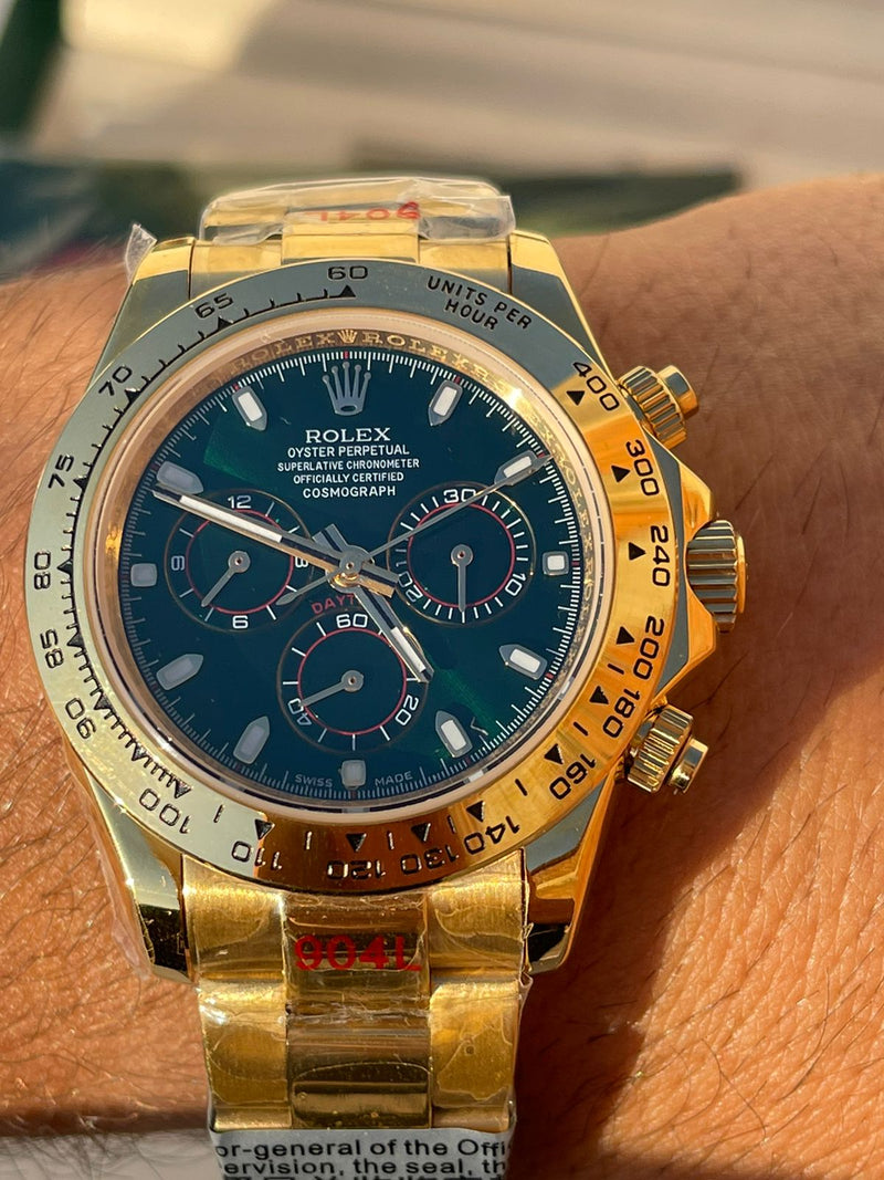 Best Replica  Rolex Daytona Yellow Gold Oliva Dial