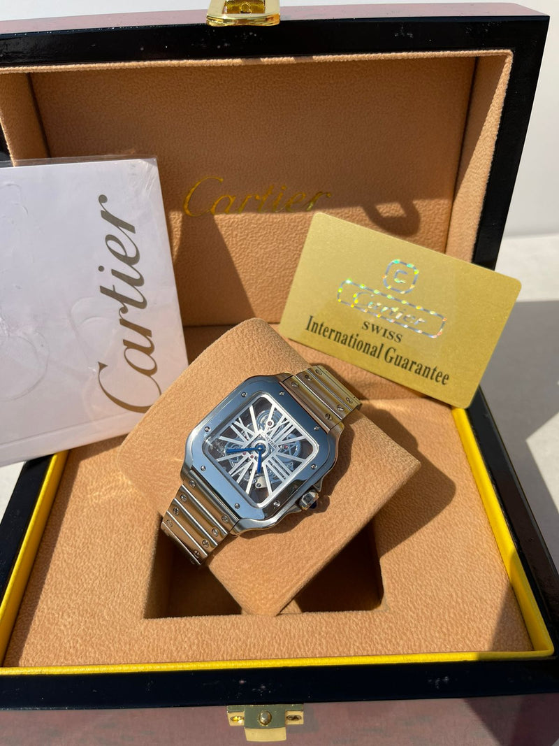 BEST REPLICA SANTOS DE CARTIER SKELETON ROSE&GOLD