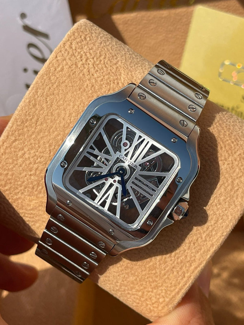 BEST REPLICA SANTOS DE CARTIER SKELETON ROSE&GOLD