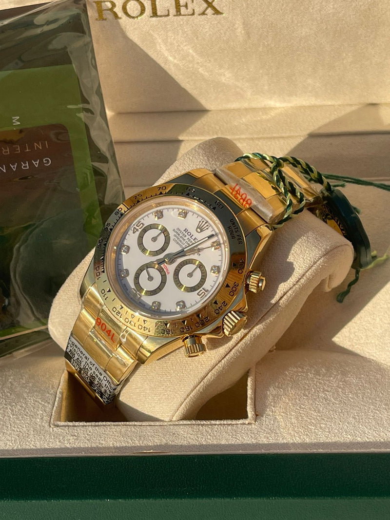 Best Replica  Rolex Daytona Yellow Gold With White Dial