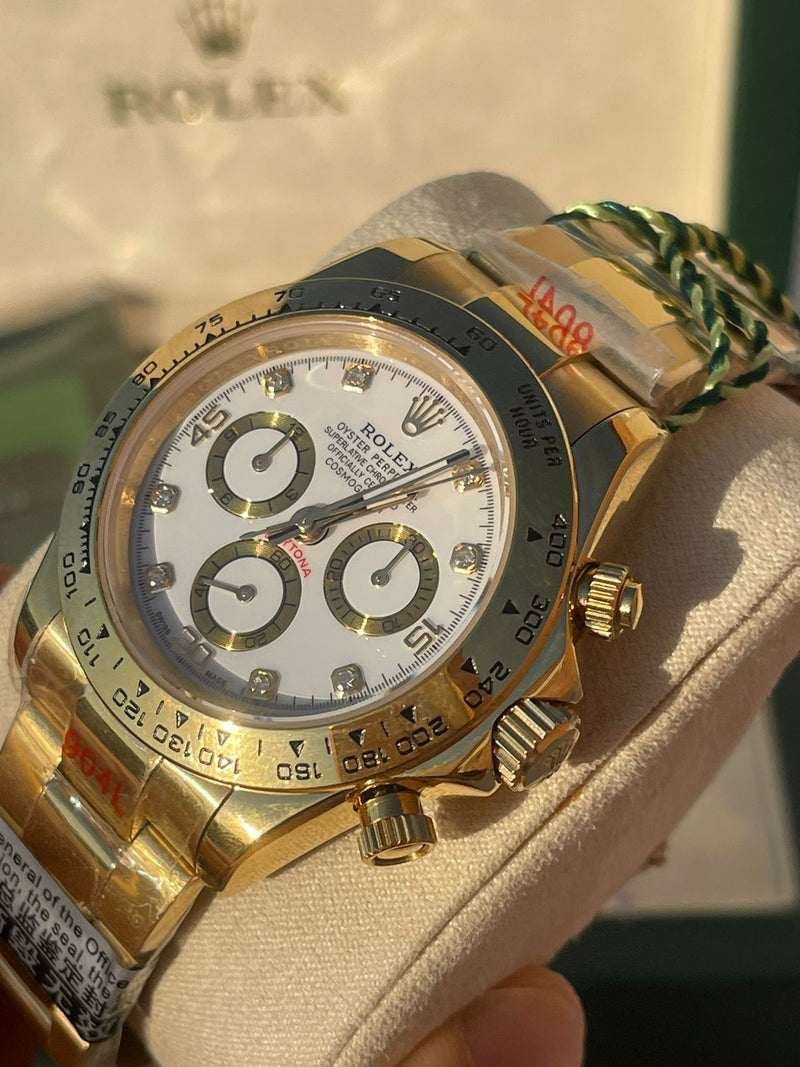 Best Replica  Rolex Daytona Yellow Gold With White Dial