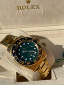 Best Replica Rolex GMT Master ll Yellow Gold With Green Dial