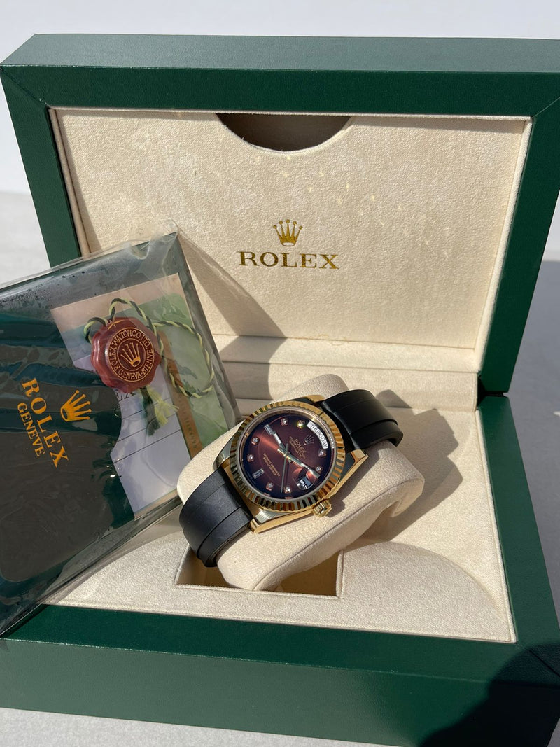 Best Replica Lady's  Rolex Daydate  Chocolate Dial
