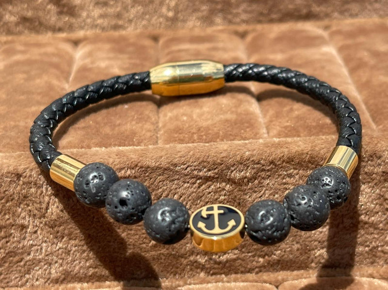 Lauren Bracelet Multi-Strand Silver-Tone Steel and Leather Bracelet