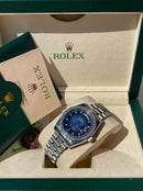 Best Replica Rolex Day date blue dial with diamonds 41 mm Iced Out