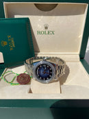 Best Replica Rolex Day date blue dial with diamonds 41 mm Iced Out