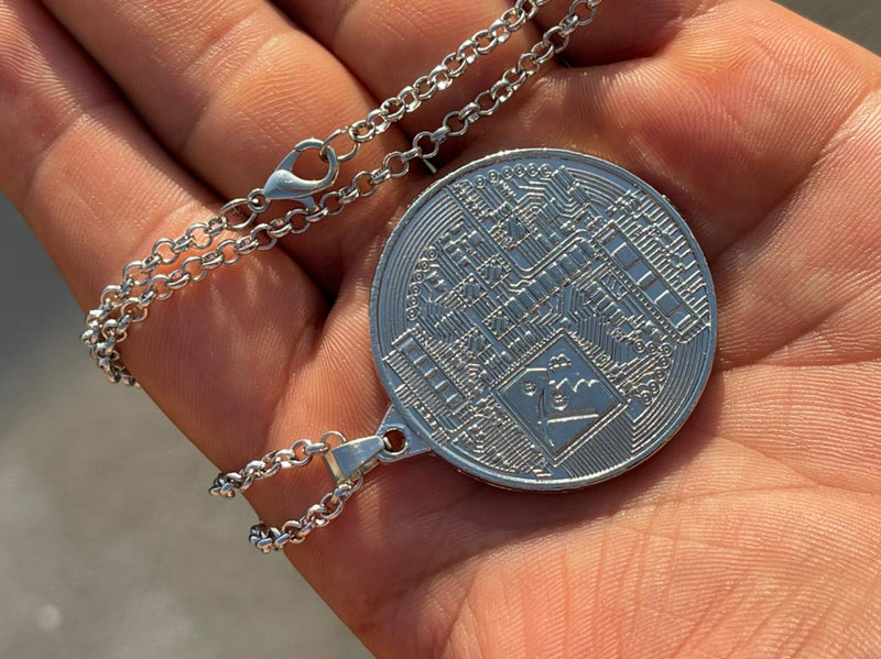 Bitcoin Bling Bling Full bold Gold color Necklaces