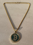 Bitcoin Bling Bling Full bold Gold color Necklaces