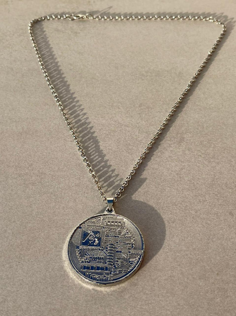 Bitcoin Bling Bling Full bold Gold color Necklaces