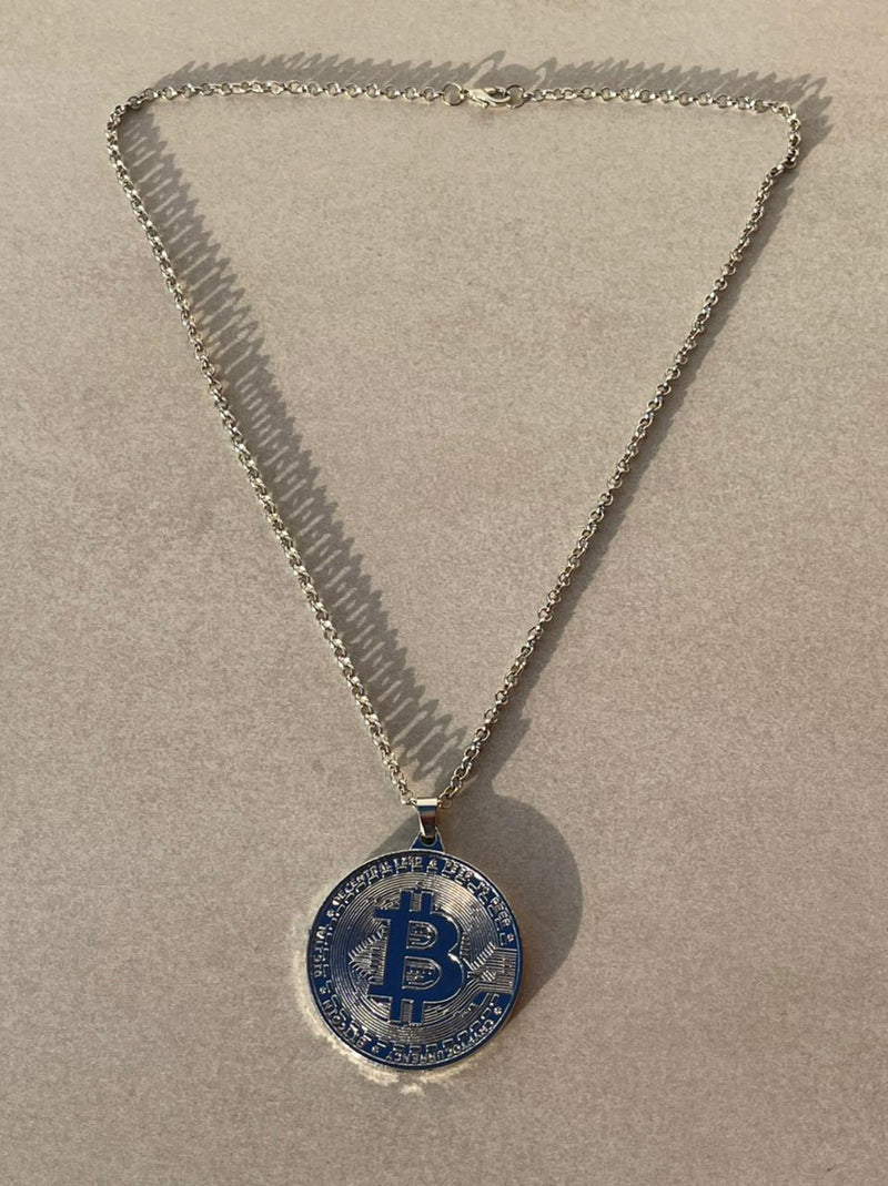 Bitcoin Bling Bling Full bold Gold color Necklaces