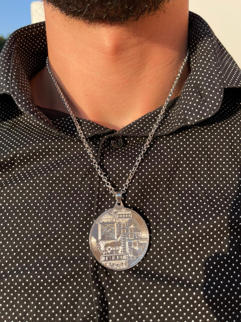 Bitcoin Bling Bling Full bold Gold color Necklaces