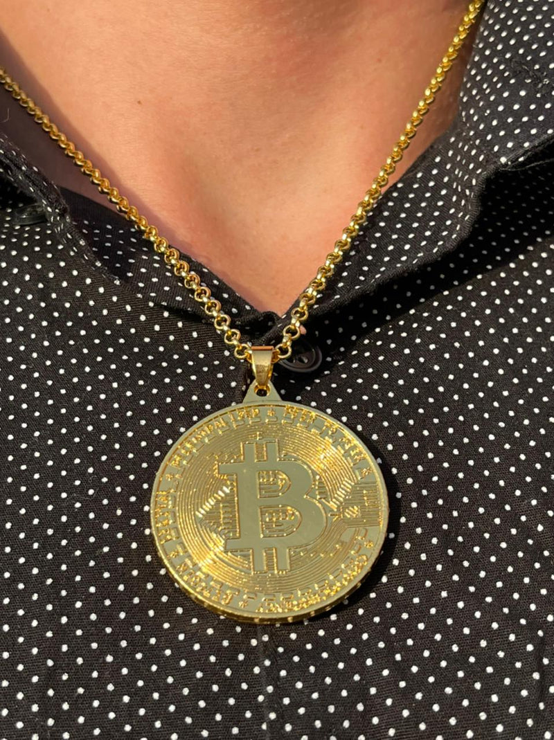 Bitcoin Full bold Gold color Necklaces