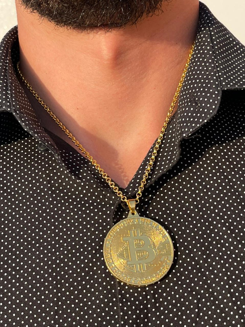 Bitcoin Full bold Gold color Necklaces