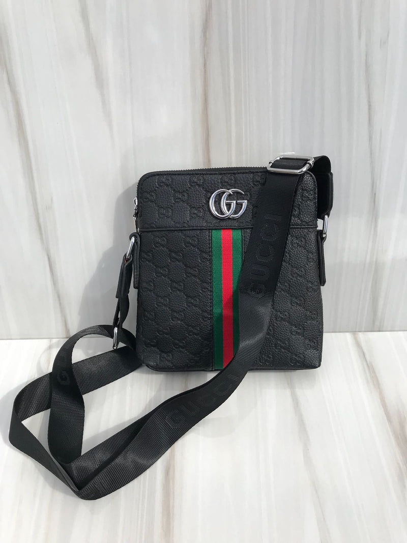 Gucci full black XL shoulder bag tricolore GG sign