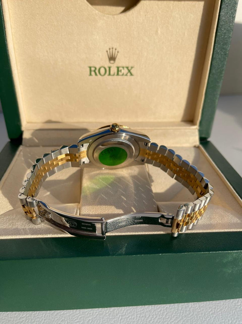 Rolex Datejust bicolor black dial romano