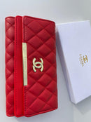 Chanel new trendy red leather model women’s wallet