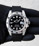 Rolex black submariner bling bling with black strap