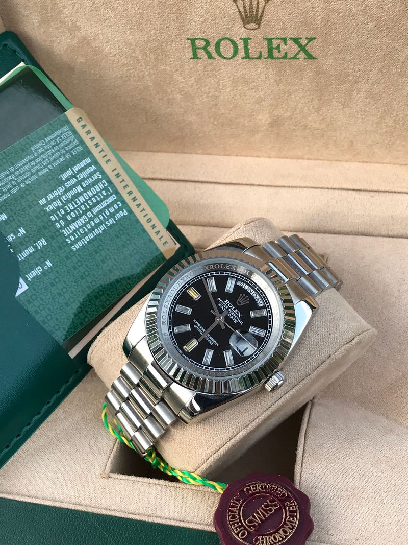 Rolex Daydate black dial with jewels