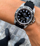 Rolex black submariner bling bling with black strap